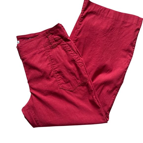 Anthropologie Maeve The Naomi Wide-Leg Flare Pants Red Size 16W - Picture 9 of 11